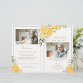 Floral Funeral Order of Service | herdenkingsprogr (Staand voorkant)