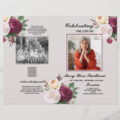 Floral Funeral Order of Service Viering Leven Flyer (Voorkant)