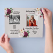 Floral Funeral Order of Service Viering Leven Flyer (Hand)