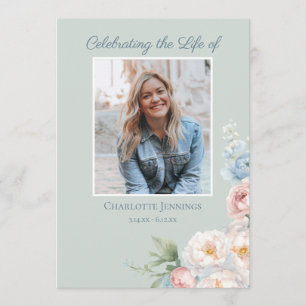 Floral Funeral Photo Memorial Orde van Service Programma