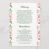 Floral Funeral Program Card Template Programma (Achterkant)