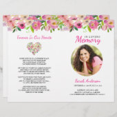 Floral Funeral Program Order of Service Flyer (Voorkant / Achterkant)