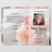 Floral Funeral Programme Flyer Sjabloon (Voorkant / Achterkant)