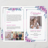 Floral Funeral Programme Sjabloon (Voorkant / Achterkant)