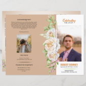 Floral Funeral Programme Sjabloon (Voorkant / Achterkant)