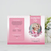 Floral Funeral Programme Sjabloon (Staand voorkant)