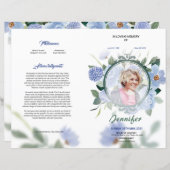 Floral Funeral Programme Sjabloon (Voorkant / Achterkant)