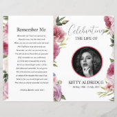 Floral Funeral Programme Sjabloon (Voorkant)