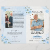 Floral Funeral Programme Sjabloon (Voorkant / Achterkant)