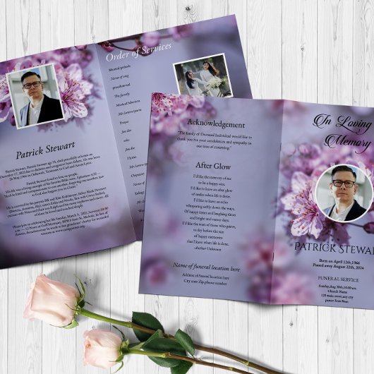 Floral Funeral Programme Sjabloon