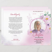 Floral Funeral Programme Sjabloon (Voorkant / Achterkant)