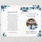 Floral Funeral Programme Sjabloon (Voorkant / Achterkant)