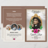 Floral Funeral Programme Sjabloon (Voorkant / Achterkant)