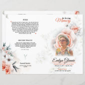 Floral Funeral Programme Sjabloon (Voorkant / Achterkant)