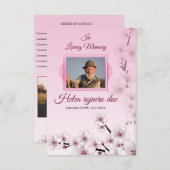 Floral Funeral Programme Sjabloon Kaart (Voorkant / Achterkant)