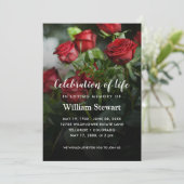 Floral Funeral | Roodrozen Viering van het leven Kaart (Staand voorkant)
