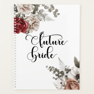 Floral Future Bride Red Roses Modern Weduwen Planner