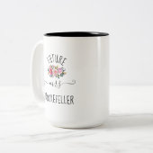 Floral Future Bride Verloving Ring Bride Tweekleurige Koffiemok (Voorkant links)