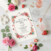 Floral Galentines Day Party Pink Invitation
