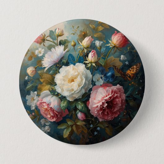 Floral Galore Ronde Button 7,6 Cm (Voorkant)