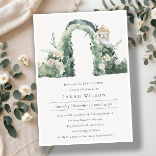 Floral Garden Arch Botanisch Baby shower Invite Bedankkaart