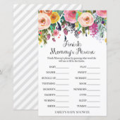 Floral Garden Baby shower Game PRINED (Voorkant / Achterkant)