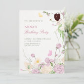 Floral garden birthday kaart (Staand voorkant)