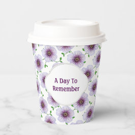 Floral Garden Blue Geranium Tekst op elke kleur Papieren Bekers