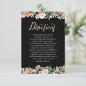 Floral Garden Border Wedding Directions Kaarten (Staand voorkant)