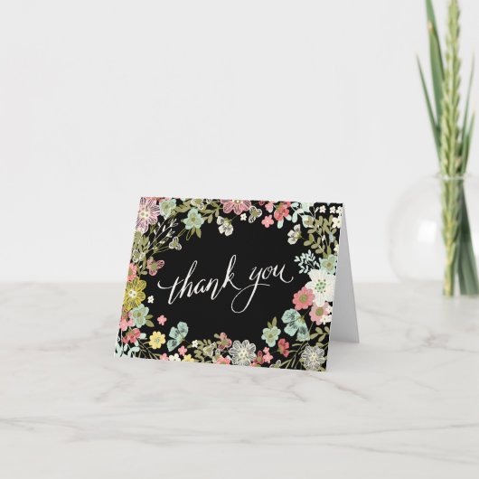 Floral Garden bruiloft dank u nota Kaarten (Voorkant)