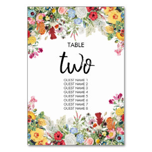 Floral Garden Colorful Flowers Wedding Kaart