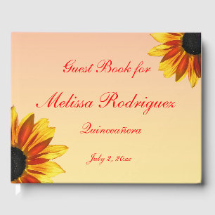Floral Garden Flowers Quinceanera Guest Book Gastenboek