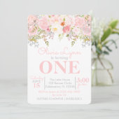 Floral Garden Girl Invitation premier anniversaire (Debout devant)