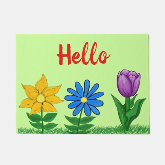 Floral Garden Green Deuren Deurmat (Voorkant)