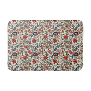 Floral Garden in Reds en Dark Blues Badmat