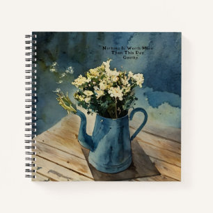 Floral Garden Jug Goethe Quote Blue Journal Notitieboek