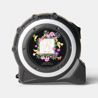 Floral Garden Monogram Zwart Rolmaat