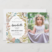 Floral Garden Party photo blanche Invitation d'ann (Devant)