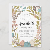 Floral Garden Party White Anniversaire Invitation (Devant)