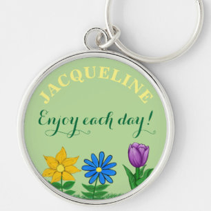 Floral Garden Persoonlijke benaming Sleutelhanger