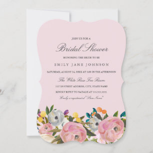 Floral Garden Pink Vrijgezellenfeest Invite Kaart