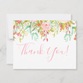 Floral Garden Rose Merci Carte de note (Devant)