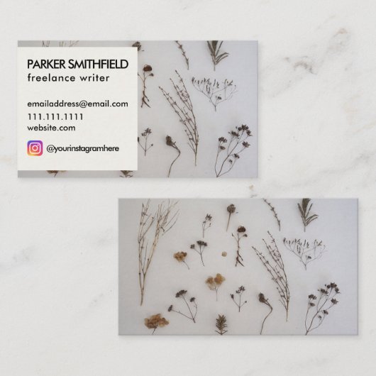 Floral Garden Rustic Flowers Social Media Visitekaartje (Voorkant / Achterkant)