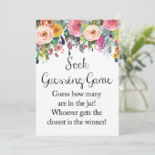 Floral Garden Sock Guessing Game Sign 5x7" Grootte Kaart (Staand voorkant)