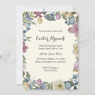 Floral Garden Sweet Easter Brunch Kaart
