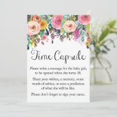 Floral Garden Time Capsule voor Meisje Sign 5x7" M Kaart (Staand voorkant)