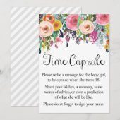 Floral Garden Time Capsule voor Meisje Sign 5x7" M Kaart (Voorkant / Achterkant)