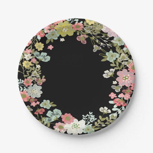 Floral Garden Trouwpapier Borden Papieren Bordje (Voorkant)