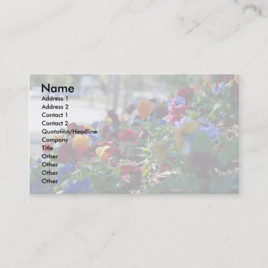 Floral Garden Visitekaartje groot formaat (Voorkant)