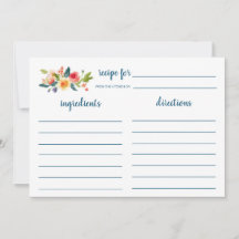 Floral Garden Vrijgezellenfeest Recipe Kaart